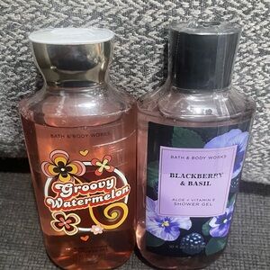Bath & Body Works Groovy Watermelon and Blackberry & Basil Shower Gel Duo